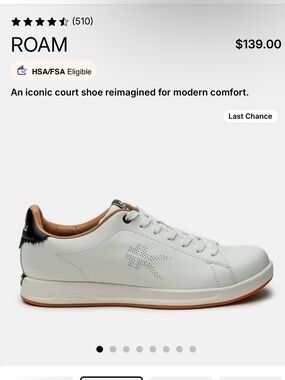 New NIB KURU Roam Men’s White Leather Court Shoes Sneakers Men’s Sz 13 $139